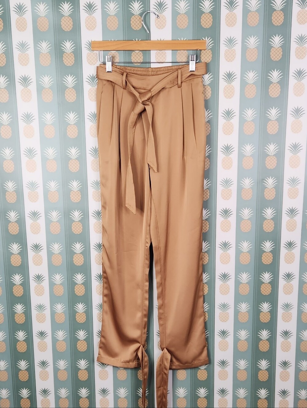 Heartloom Tie-Waist Satin Pants